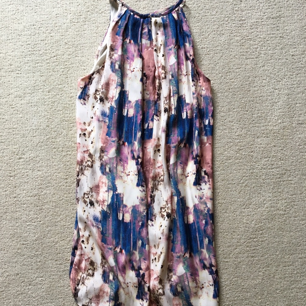 Tangerine NYC Silk Watercolor Dress